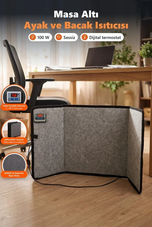 Ayak ve Bacak Isıtıcısı Masa Altı Ofis Isıtıcı Katlanabilir Elektrikli Panel Isıtıcı 100W Sessiz Ayak ve Bacak Isıtıcısı Masa Altı Ofis Isıtıcı Katlanabilir Elektrikli Panel Isıtıcı 100W Sessiz